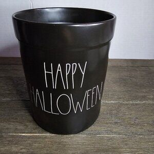 Rae Dunn Artisan Happy Halloween Utensil Canister Black HTF Rare
